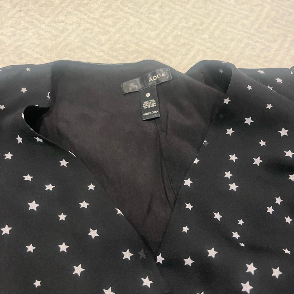 Aqua black dress with white stars - Picture 4 of 5